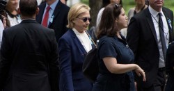 Hillary Clinton a punto de desmayarse fuera de la ceremonia del 9/11