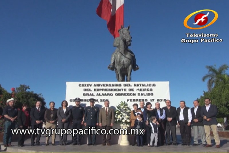 Conmemoran 135 aniversario del natalicio del General Obregón