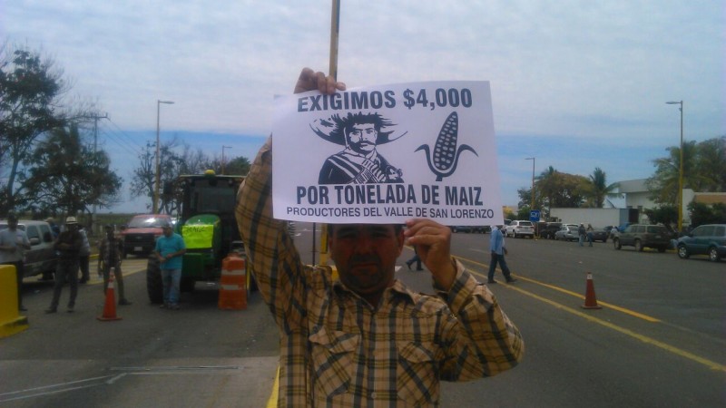 Productores agrícolas inconformes con la negociación, de 3 mil 300 pesos por tonelada de maíz