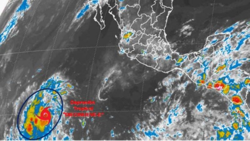 Se forma la depresión tropical 19-D en el Pacífico, lejos de costas nacionales