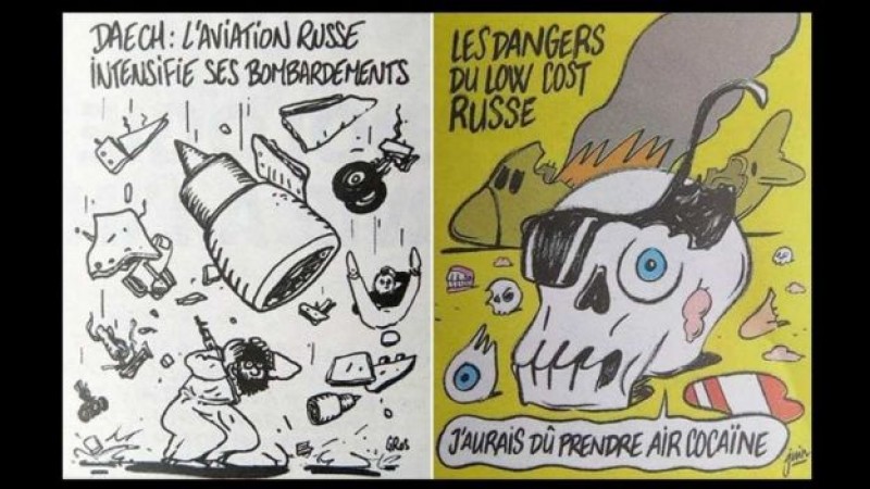 Indignan a Rusia caricaturas de 'Charlie Hebdo' sobre catástrofe aérea