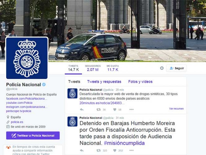 Policía española hace un guiño al gobierno mexicano con hashtag #misióncumplida