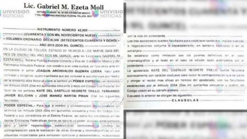 'El Chapo' dio poder legal a Kate para película autobiográfica