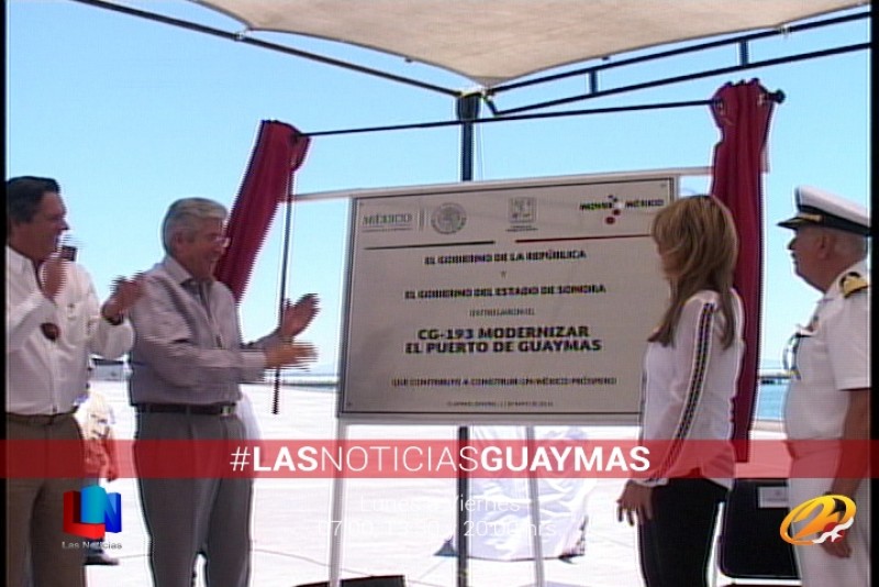 Develan placa inaugural de la modernización del Puerto de Guaymas