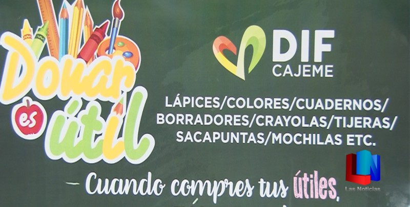 Invita DIF a donar útiles escolares