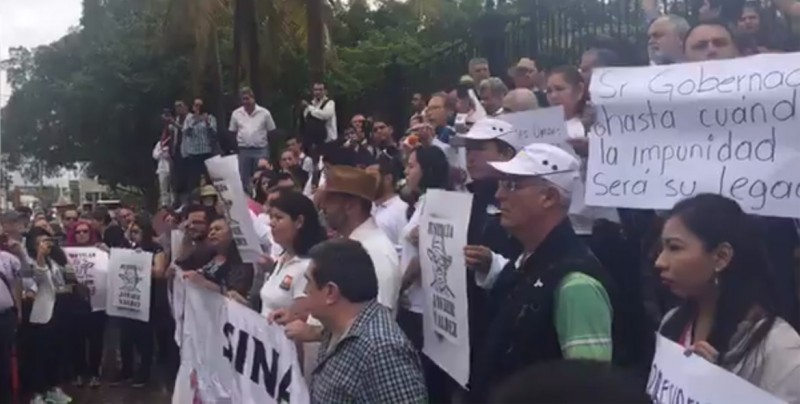 Periodistas de Culiacán se manifiestan por asesinato de Javier Valdez