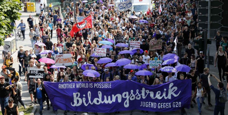 Hamburgo: protesta pacífica vs ciudad en llamas