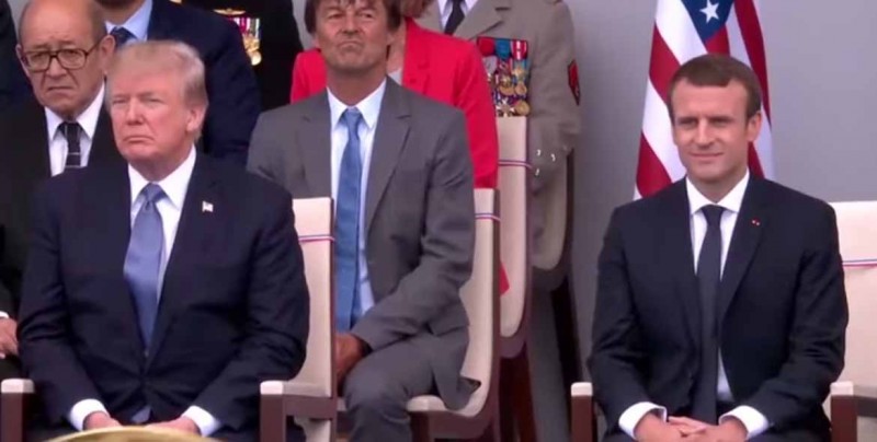 #Video Las reacciones de Trump y Macron dan de qué hablar durante el Día de la Bastilla