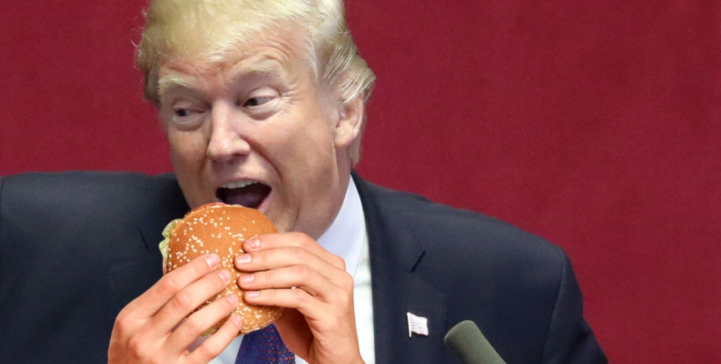 Revelan la comida chatarra que come Trump