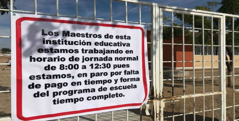 A maestros no les llegan sus pagos a tiempo y completos