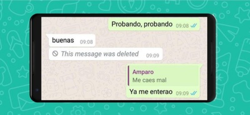 ¿Sabías que? Whatsapp solo te permite borrar mensajes unos cuantos minutos después