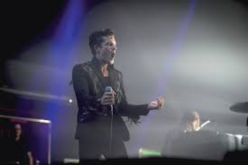 #Video Vocalista de The Killers sufre caída en concierto