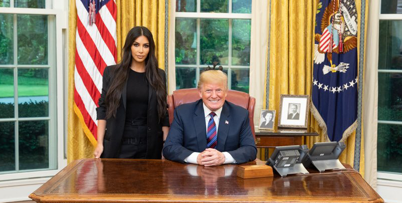 Donald Trump y Kim Kardashian se reúnen en la casa blanca