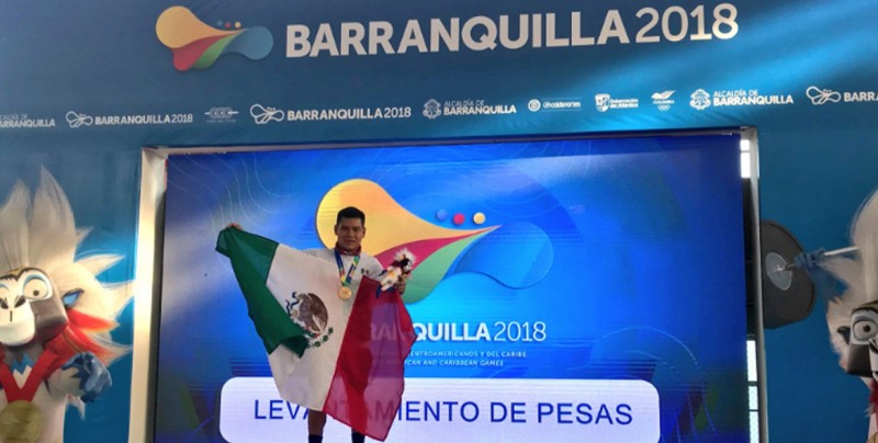 Medalla de oro para México en halterofilia en Barranquilla 2018