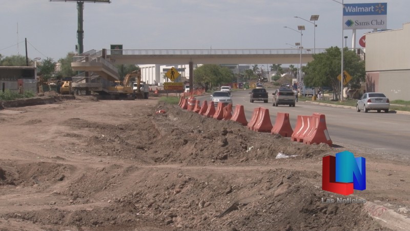 En Cajeme, entrada norte de la ciudad sin fecha de término de obras