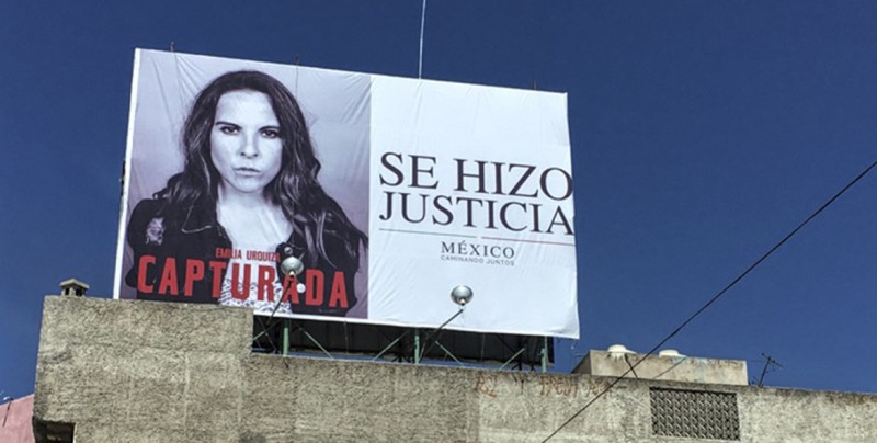 Colocan espectaculares de Kate Del Castillo como 'delincuente capturada'