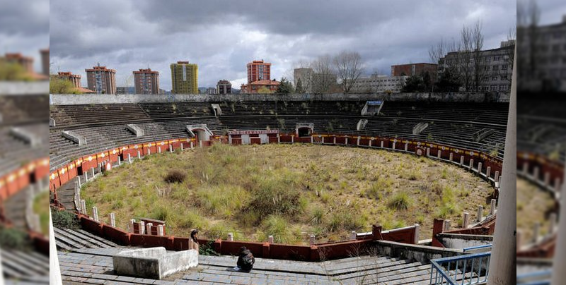 Plaza de toros se llena de plantas tras 7 años de abandono total