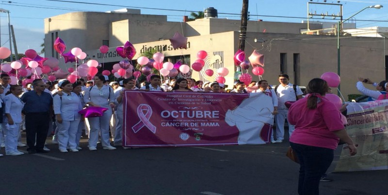 Realizan marcha por día Internacional de la lucha contra cáncer de mama