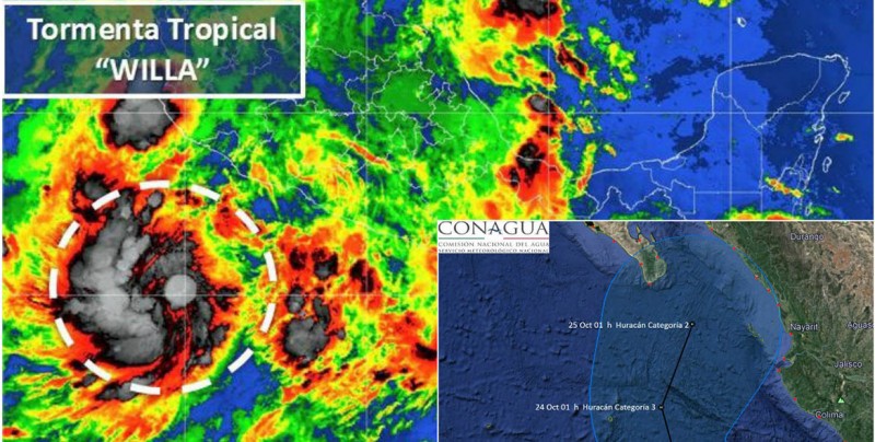 “Willa” evoluciona a huracán categoría 2 en aguas del Pacífico