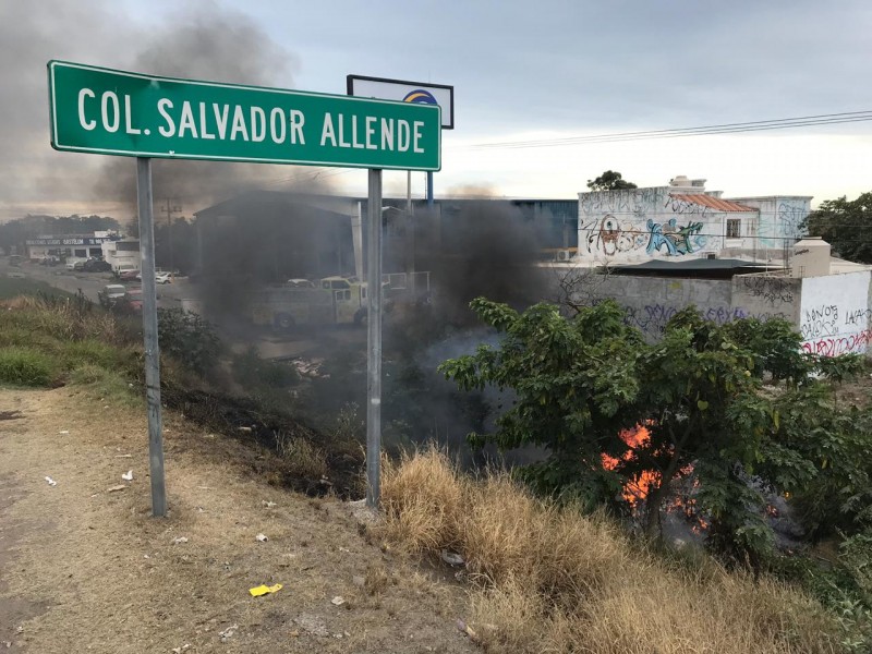 Incendio en la colonia Salvador Allende