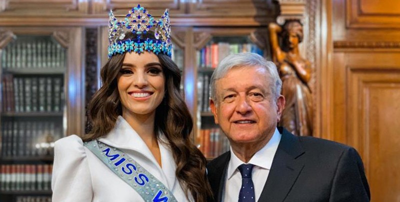 López Obrador se reúne con Miss Mundo 2018, la mexicana Vanessa Ponce de León