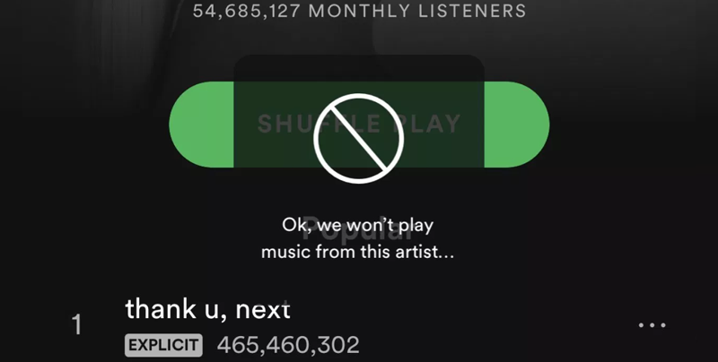 Spotify ahora te permite bloquear a un artista que no te gusta