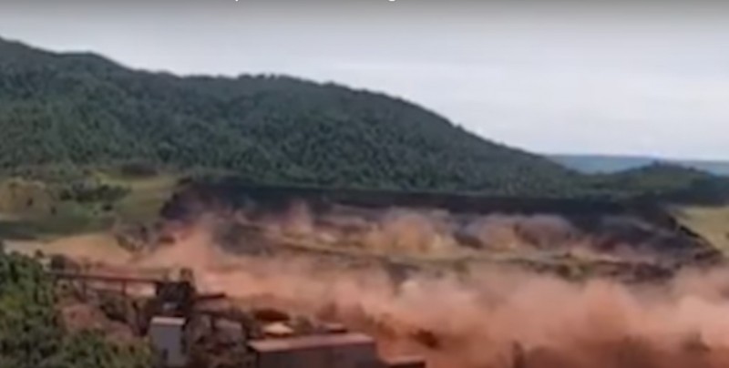 #Video Impactante momento en que colapsó el dique en Brasil y dejó más de cien muertos