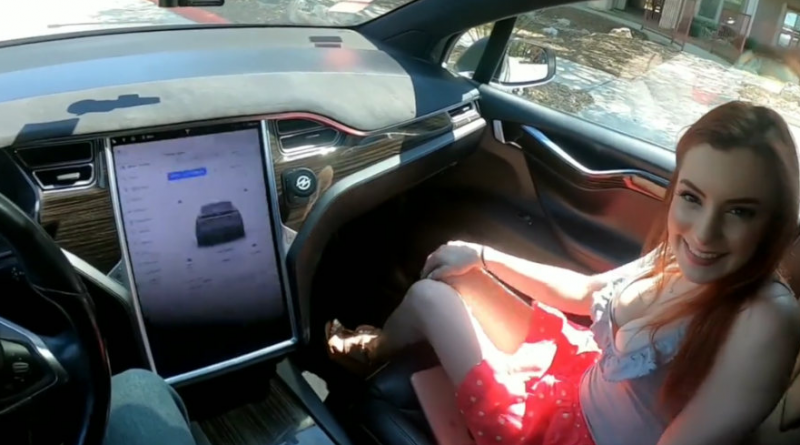 Graban primera escena porno en un carro Tesla mientras se conduce solo