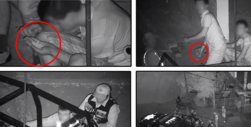 Detienen a 4 personas que intentaban dañar una videocámara