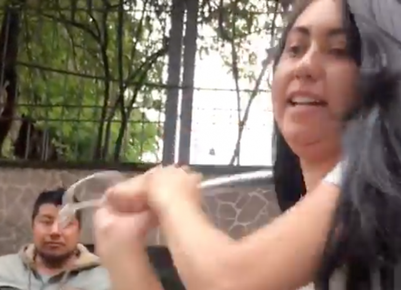 Mujer golpea auto tras choque, la nombran "Lady Piñata"