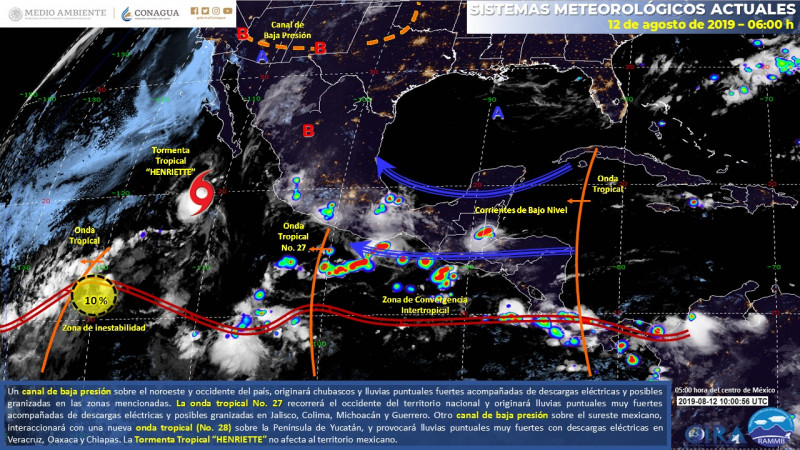 Se forma Tormenta Tropical "Henriette" en el pacífico: Meteorológico