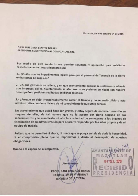 'Las aseveraciones que usted hace son graves', le responden al Químico