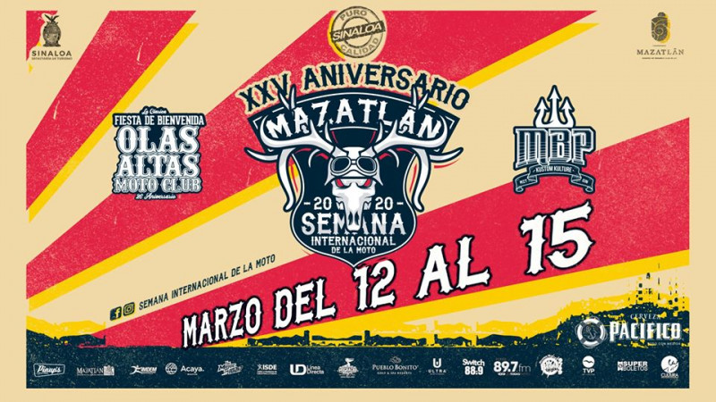 Cartelera para la Semana de la Moto Mazatlán 2020