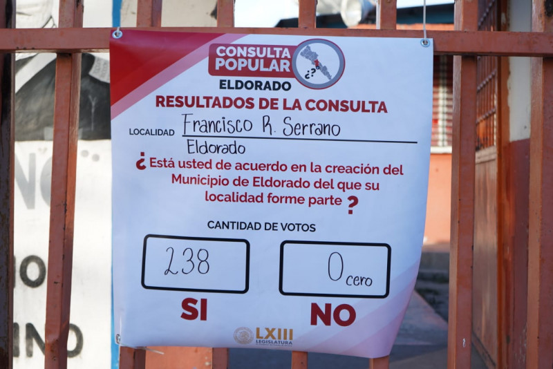 Mayoría vota por un “Si”  para conformar el municipio de Eldorado