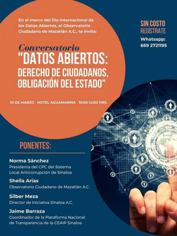 Invita a jornada de Datos Abiertos en Mazatlán