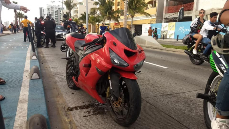 Motociclista sufre accidente sobre la Avenida del Mar