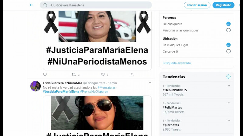 Realizan protesta virtual a la memoria de María Elena