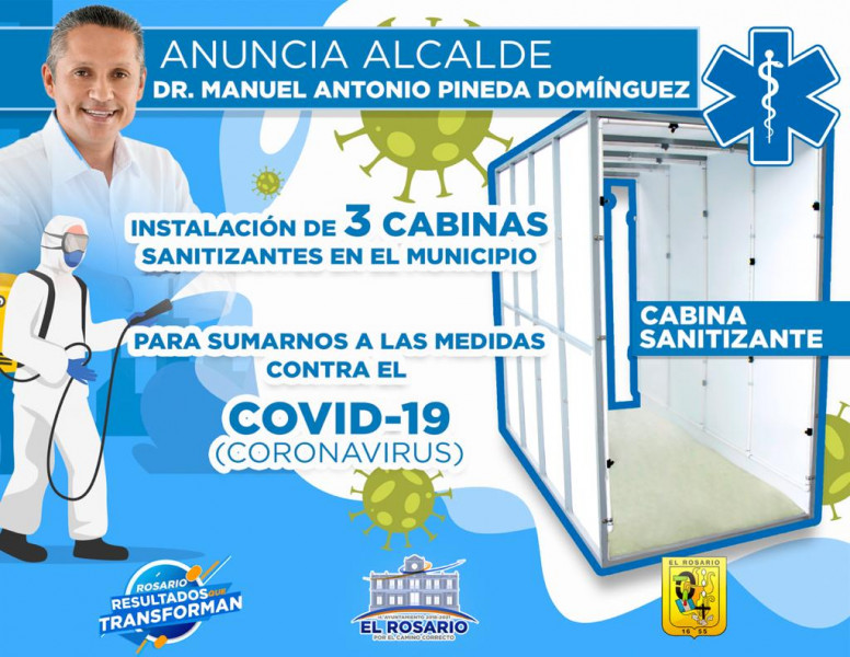 Anuncian instalación de cabinas sanitizantes en Rosario
