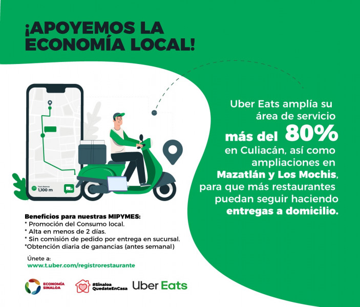 El Gobierno de Sinaloa y Uber Eats suman esfuerzos para apoyar la economía local a través de la tecnología