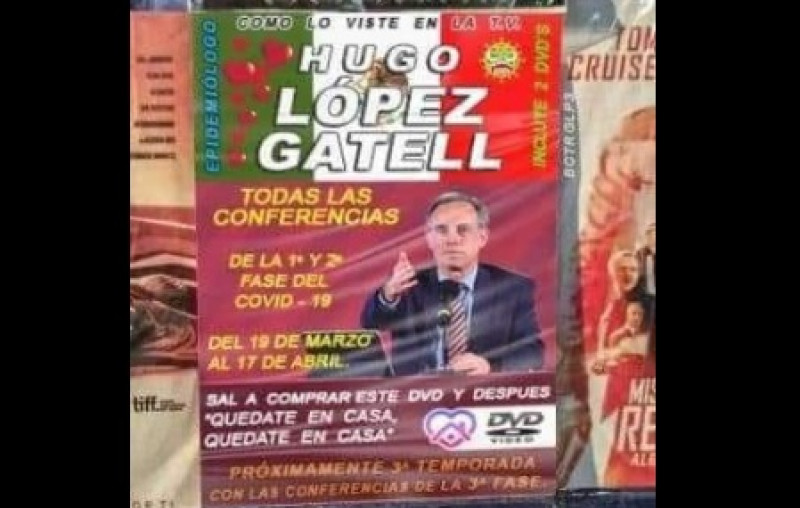 Las conferencias de Hugo Lopez-Gatell ahora en DVDs piratas