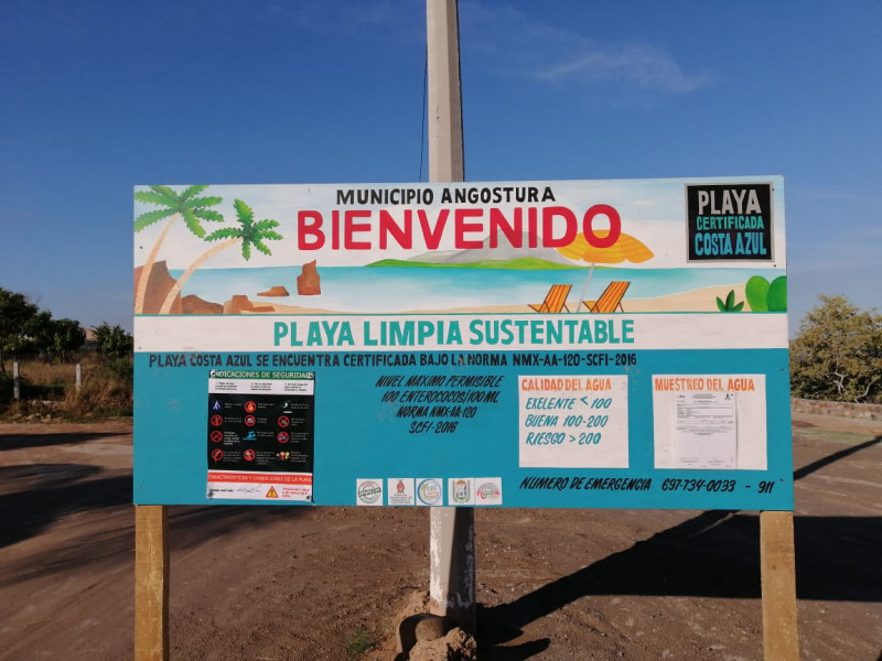 Angostura Obtiene Costa Azul, certificación de Playa Limpia