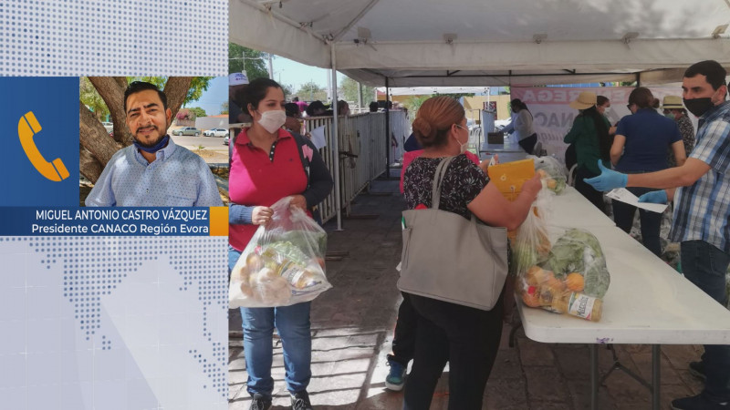 CANACO apoya con despensas a familias en Guamuchil