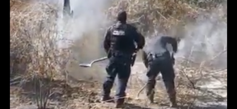 Policías Municipales apagan incendio