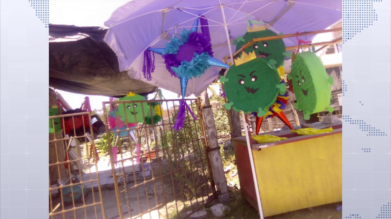 Hacen del coronavirus una piñata en Mazatlán