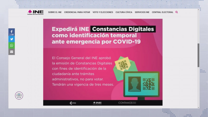 Abre el INE programa de expedición de constancias digitales