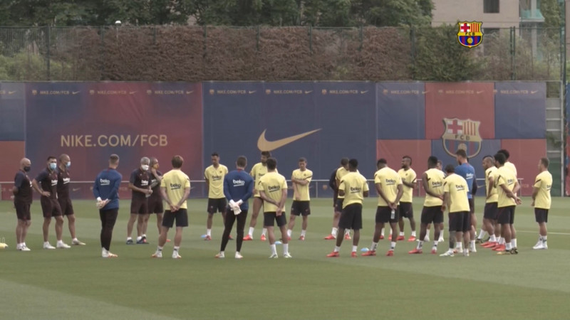 Barcelona entrena en conjunto por primera vez