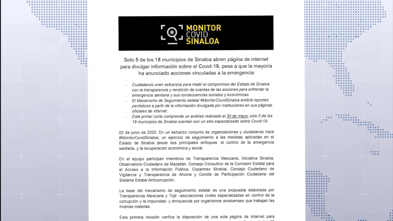 Monitor COVID Sinaloa exige transparencia