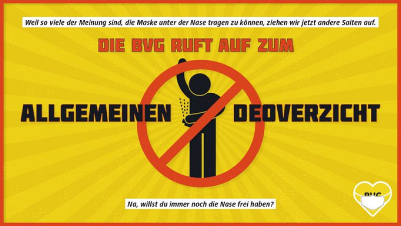 Metro de Berlín pide a usuarios que no usen desodorante para que porten bien el cubrebocas