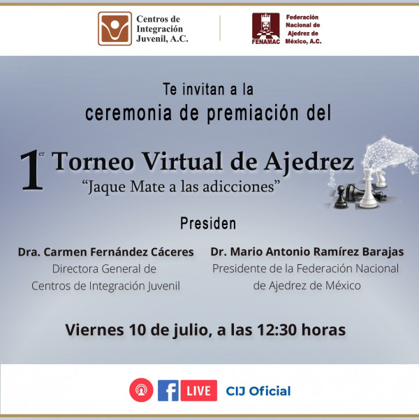 Realiza CIJ premiación virtual de torneo nacional de Ajedrez