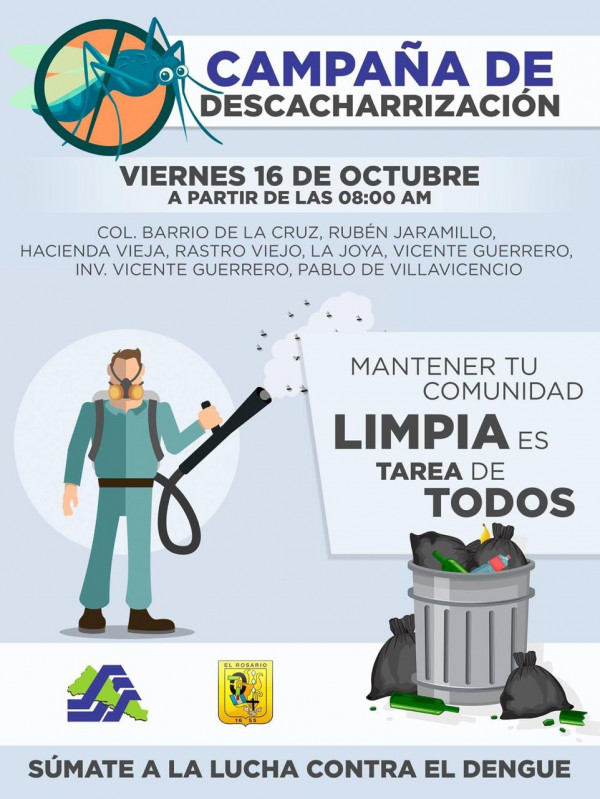 A partir del próximo viernes 16 de octubre campaña de descacharrización en Rosario